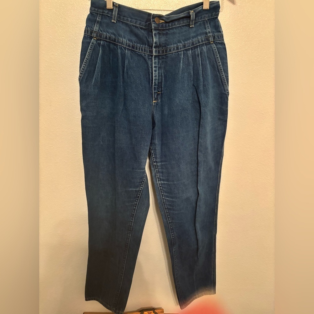 Vintage Lee pleated bare back high rise jeans 28 waist